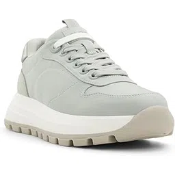 LISETTE-IN250 Ladies Khaki Flat Sneakers