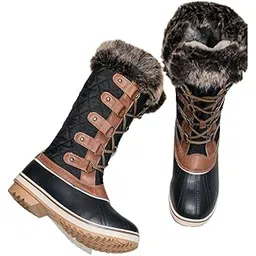 Little Surprise Box Grey Criss Cross Women Winter/Snow Boots