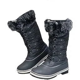 Little Surprise Box Grey Criss Cross Women Winter/Snow Boots