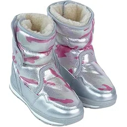 Little Surprise Box Silver & Fuchsia Pink Waterproof Winter Snow Boots for Women for minus temperature