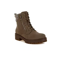 London Rag Women Lace-Ups Block-Heeled Hiker Boots