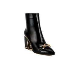 London Rag Women Metallic Chain Detail Boots