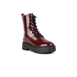 London Rag Women Mid Top Platform Heel Biker Boots