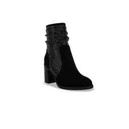 London Rag Women Rhinestone Studded Slouchy Ankle Boots