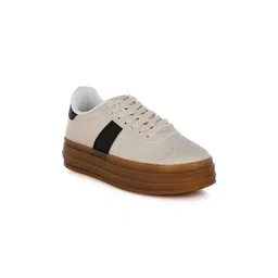 London Rag Women Round Toe Lace-Ups Leather Sneakers