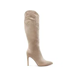 London Rag Women's Beige Stiletto Booties