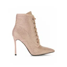 London Rag Women's Beige Stiletto Booties