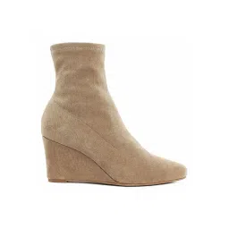 London Rag Women's Beige Wedge Booties