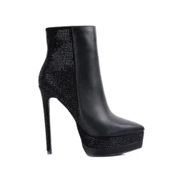 London Rag Women's Black Stiletto Booties