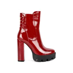 London Rag Women's Burgundy Casual Booties