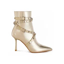 London Rag Women's Gold Stiletto Booties
