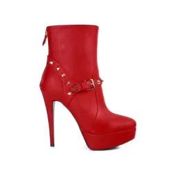 London Rag Women's Red Stiletto Booties