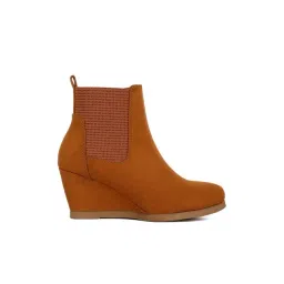 London Rag Women's Tan Wedge Boots