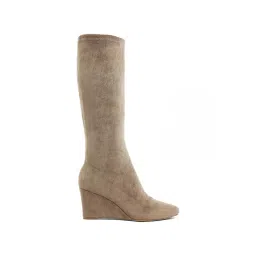 London Rag Women's Taupe Wedge Booties