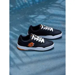Lotto Men's Hoop Star Citta Black & Orange Sneakers