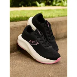 Lotto Women's Xwift Knit Black & Pink Running Shoe