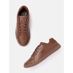 Louis Philippe Sport Men Brown Leather Sneakers