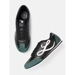 Louis Philippe Sport Men Colourblocked Leather Everyday Sneakers with Brand Logo Detail