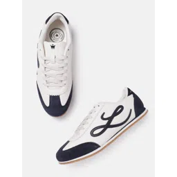 Louis Philippe Sport Men Colourblocked Leather Everyday Sneakers with Brand Logo Detail