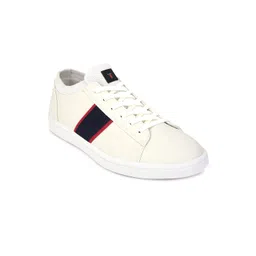 Louis Philippe Sport Men Cream Striped Sneakers