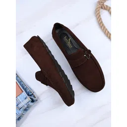 LOUIS STITCH Men Classic Handmade Suede Driving Loafers