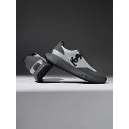 LOUIS STITCH Men Dark Grey Comfortable Lace-Up Sneakers