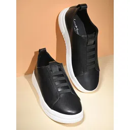 LOUIS STITCH Men Egyptian Black Casual Slip-On Sneakers