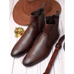 LOUIS STITCH Men Mid-Top Slip-On Chelsea Boots