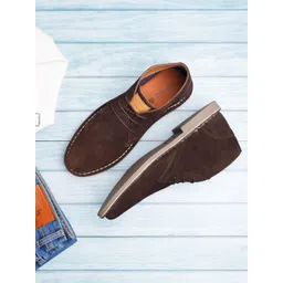 LOUIS STITCH Men Mid-Top Solid Suede Desert Boots
