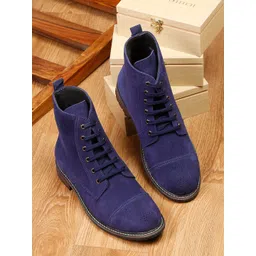 LOUIS STITCH Men Perforated Suede Biker Boots