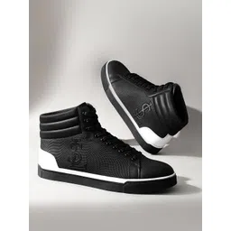 LOUIS STITCH Men PU Comfortable Lightweight Lace-Up Sneakers