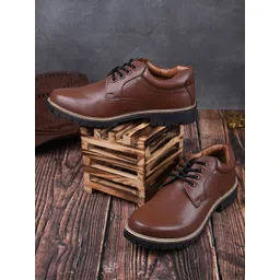 LOUIS STITCH Men Tan Lace Up Biker Boots