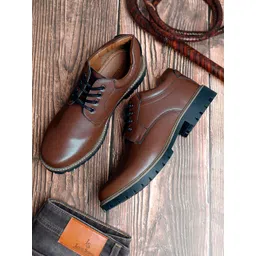 LOUIS STITCH Men Tan Lace Up Biker Boots