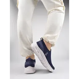 Louis Stitch Men's Athleisure Flyknit Navy Blue Walking Shoes