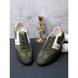 Louis Stitch Men's Mexican Green Casual Sneakers