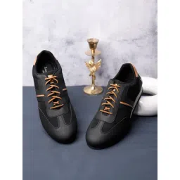 Louis Stitch Men's Mustered Black Casual Sneakers