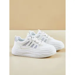 LULU & SKY Women Striped PU Sneakers