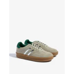 LUNA BLU by Westside Beige Suede Lace-Up Sneakers