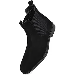 Luxurious Black Suede Leather Chelsea Boots for Men