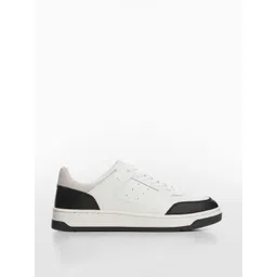 MANGO MAN Colourblocked Round-Toe Sneakers with Perforated Detail