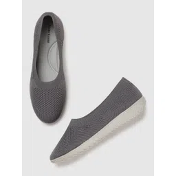 Marc Loire Women Grey Woven Design Slip-On Sneakers