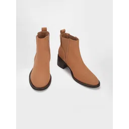 Marks & Spencer Women Leather Slip-On Winter Boots