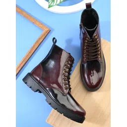 Maroon Casual Boots For Women Boots For Women