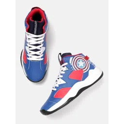 MARVEL STREET Men Captain America Printed Mid-Top Sneakers
