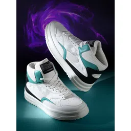 MARVEL STREET Men Perforated Detail Mid-Top Sneakers