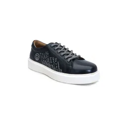 mccoy Men Leather Round Toe Lace-Ups Sneakers