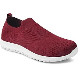 Memory Foam Women's Casual Knitted Slip-On Shoes | Comfortable Lightweight Walking Shoes for Office Travel for Girls and Ladies | Sizes 4-9