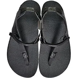 Men and Women Zivo Minimalist Hiking and Barefoot Running Sandals Black