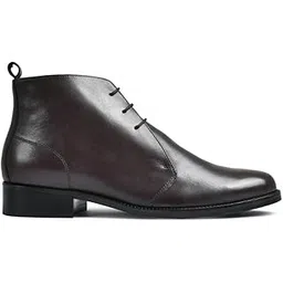 Men Brown Genuine Leather Lace-Up Formal Ankle Boots