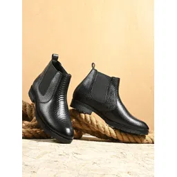 Men Casual Comfortable Chelsea Slip-On Indoor Synthetic Leather Boots For Men